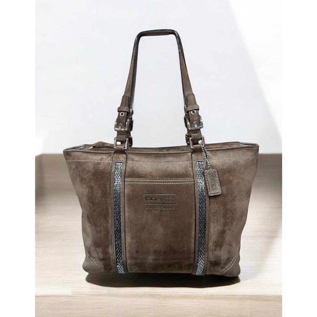 Coach Limited Edition Gallery Tote Suede Beaded Coa Included